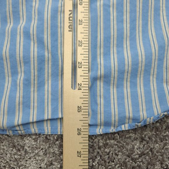Aeropostale Striped Shirt Mens Small Blue Long Sleeve Button Down - Picture 6 of 6